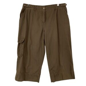 J.Jill Petite Cargo Capris Pants Brown Cotton Size 10P Women Casual Pants